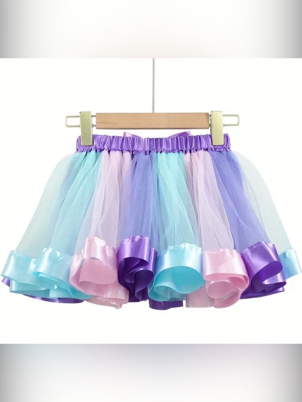 Unicorn Tutu Skirt with Horn Headband - Pastel Rainbow